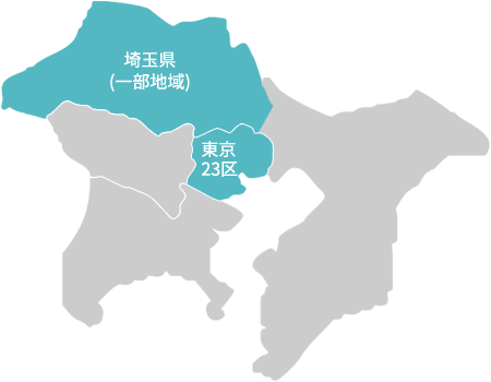 観葉植物・レンタルグリーンのエリアマップ